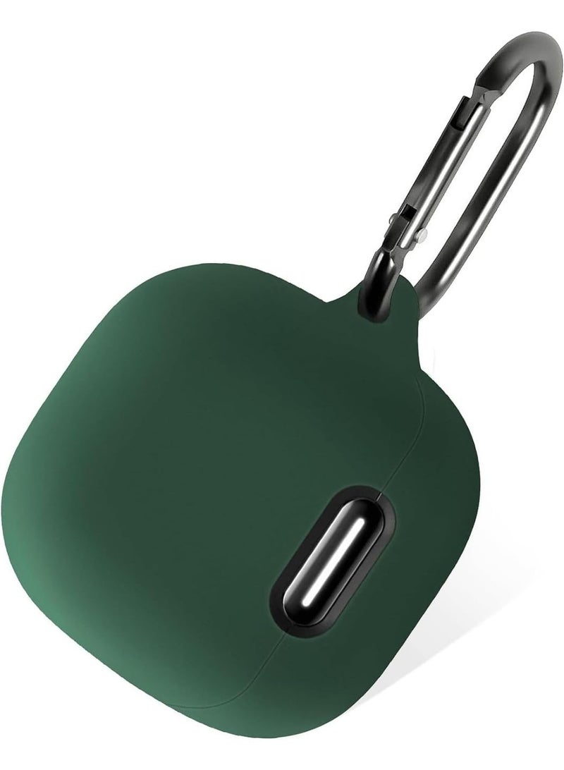 Silicone Case for Anker Soundcore Liberty 4 NC, Soft Shockproof Protective Cover with Carabiner, Anti-Scratch Dustproof Skin Compatible with Soundcore Liberty 4 NC Wireless Earbuds – Emerald Green - Image 1