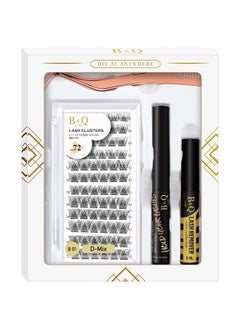 DIY Lash Extension Kit B01 Lash Cluster B&Q DIY Eyelash Extension Kit Individual Lashes Eyelash Clusters with Mascara Brush Eyelash Glue Remover Lash Applicators for DIY Eyelashes Extensions (Kit,B01)