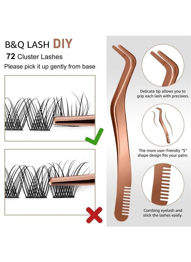 B&qaugen - DIY Lash Extension Kit B01 Lash Cluster B&Q DIY Eyelash Extension Kit Individual Lashes Eyelash Clusters with Mascara Brush Eyelash Glue Remover Lash Applicators for DIY Eyelashes Extensions (Kit,B01) - Image 1
