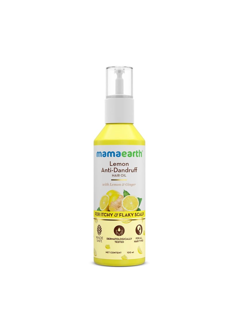 Mamaearth MAMAEARTH Lemon Anti-Dandruff Hair Oil for Flaky Scalp 100ml | Nourishes Scalp & Hair | Contains Lemon, Ginger, Apiscalp Svetakutaja Oil, Neem, Salicylic Acid 