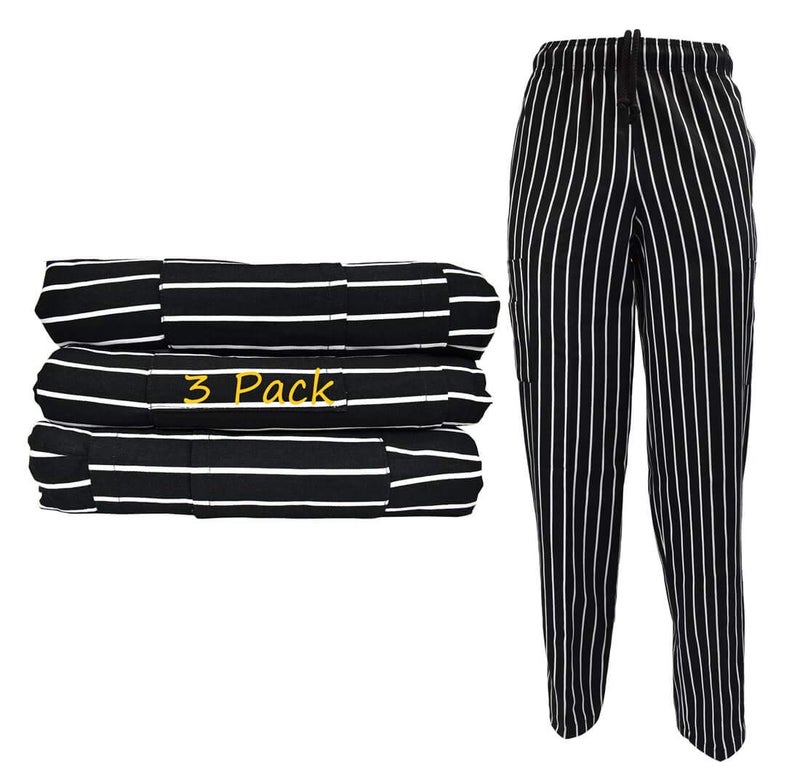 Natural Uniforms Classic Chef Cargo Pants Chalkstripe 3Pack Medium