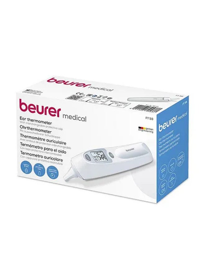 Beurer FT58 Ear Thermometer, Hygienic And Safe Measurement, Interchangeable Protective Cap, Durable, 6 Months+, 15.5 X 3.8 X 4.7 CM  White And Grey  - Image 3