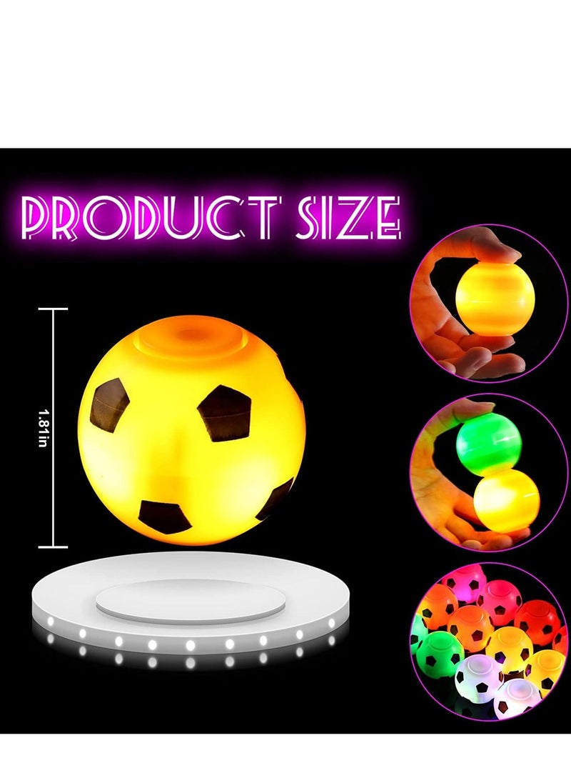 SYOSI - 12 Pack Soccer Party Favors Light Up Fidget Spinner Soccer Ball Toys Soccer Basket Stuffers Gifts Toy for Classroom Prizes Return Gifts for Kids Birthday Party Party Favors - Image 1
