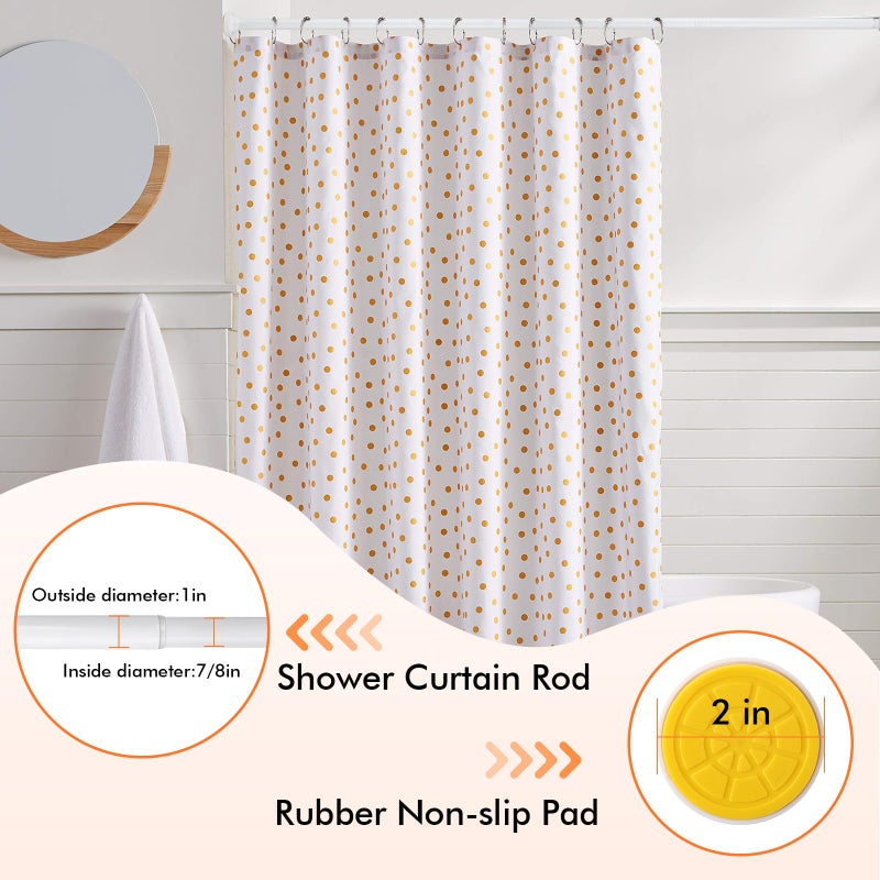 Brunttype Shower Curtain Rod 31-80 in Adjustable Curtain Rod No Drilling Tension Shower Rod Stainless Steel for Bathroom Room Divider, White - Image 2