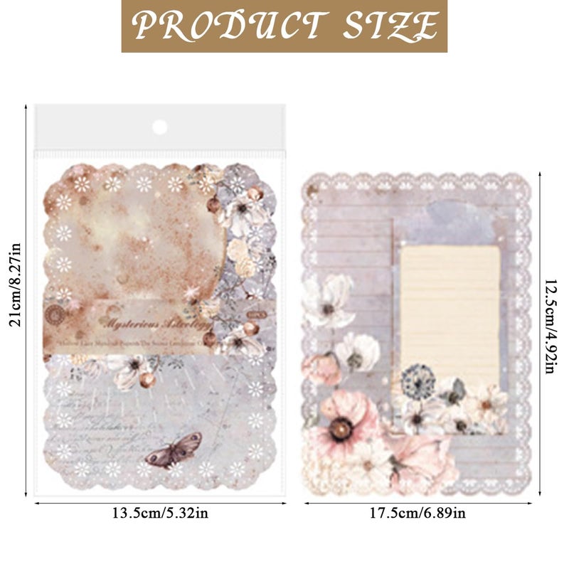 Climberty ® 30 Sheet Vintage Scrapbooking Papers Fancy Journaling Papers Letter Papers, Cutout Lace Edge Decorative Paper Sheets for Writing, DIY Crafts, Collage, & Card Making, 125x175mm - Image 2