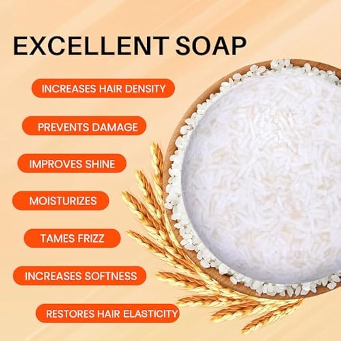 ARCHIDATE Rice Water 2 in 1 Shampoo and Conditioner Bars for Hair, 2 Pack Natural Rice Solid Shampoo Soap for Thinning Hair, Strengthen Root, Repair Damage Weak Hair, Reduce Frizz - Image 2