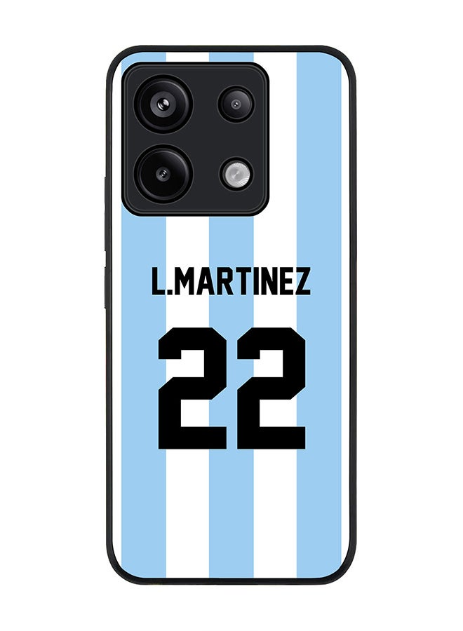 Stylizedd Rugged Black edge case for Poco X6 5G, Slim fit Cover - Football Team - Argentina, Player Name - L.Martinez - Image 1