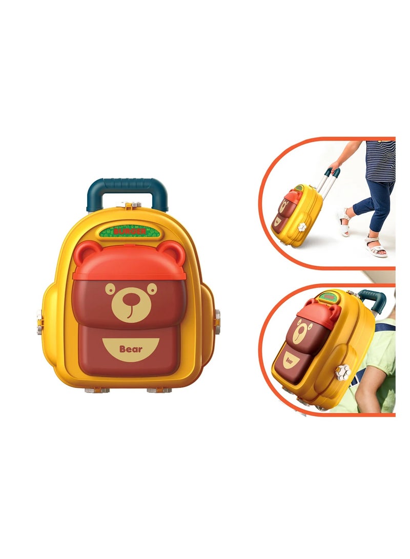Hong Chuan Sheng Toys New Kitchen Pretend Play Toys Backpack Trolley Case 3 in 1 Hamburg 36pcs Set Kitchen Play Set Cooking Toys - Image 2