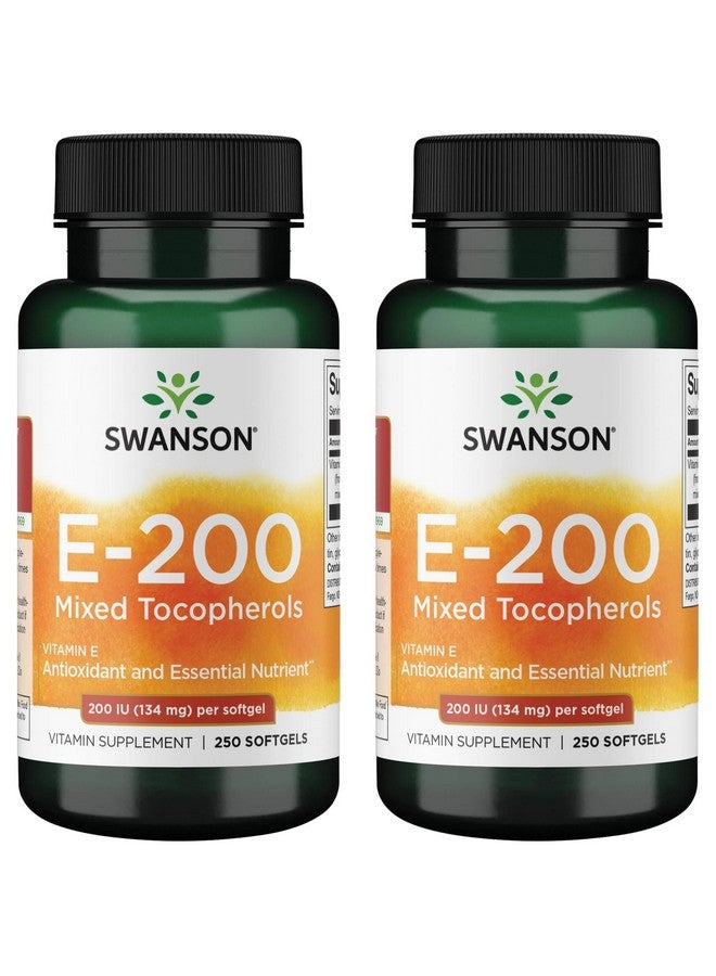 Swanson Vitamin E Mixed Tocopherols 200 Iu (134 Milligrams) 250 Sgels (2 Pack)
