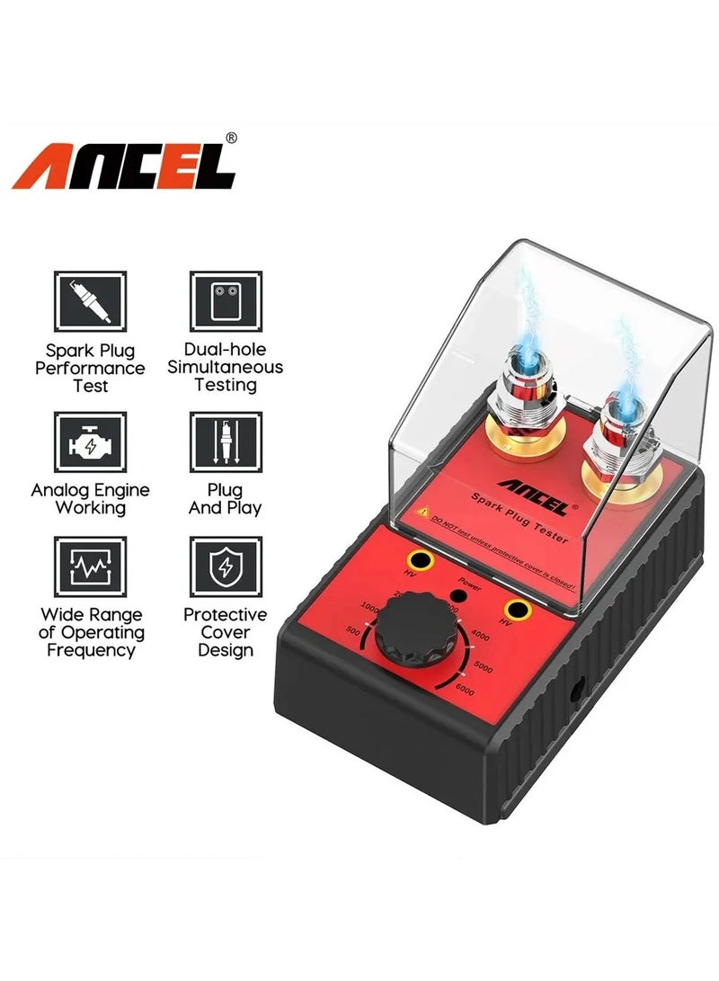 Ancel Car MotorBike Spark Plug Ignition Tester Auto Diagnostic Double Hole Analyzer - Image 1