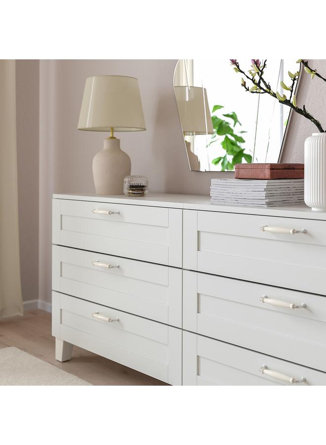 زبون مقبض، أبيض مائل للصفرة/مطلي بالكروم، 141 مم - Image 3