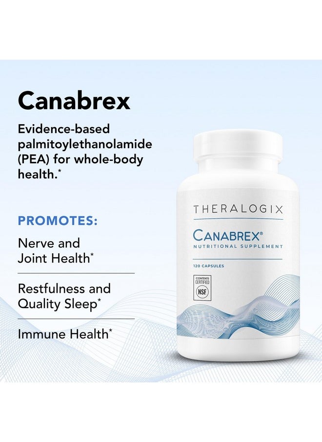 Theralogix Theralogix Canabrex Palmitoylethanolamide (Pea) Supplement - 60-Day Supply - Joint Health Supplement for Women & Men - Sleep & Immune Support Supplement - NSF Certified - 120 Capsules  - Image 3