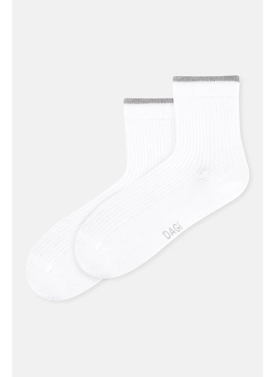 داجي White Women Stripe Patterned Bamboo Socks