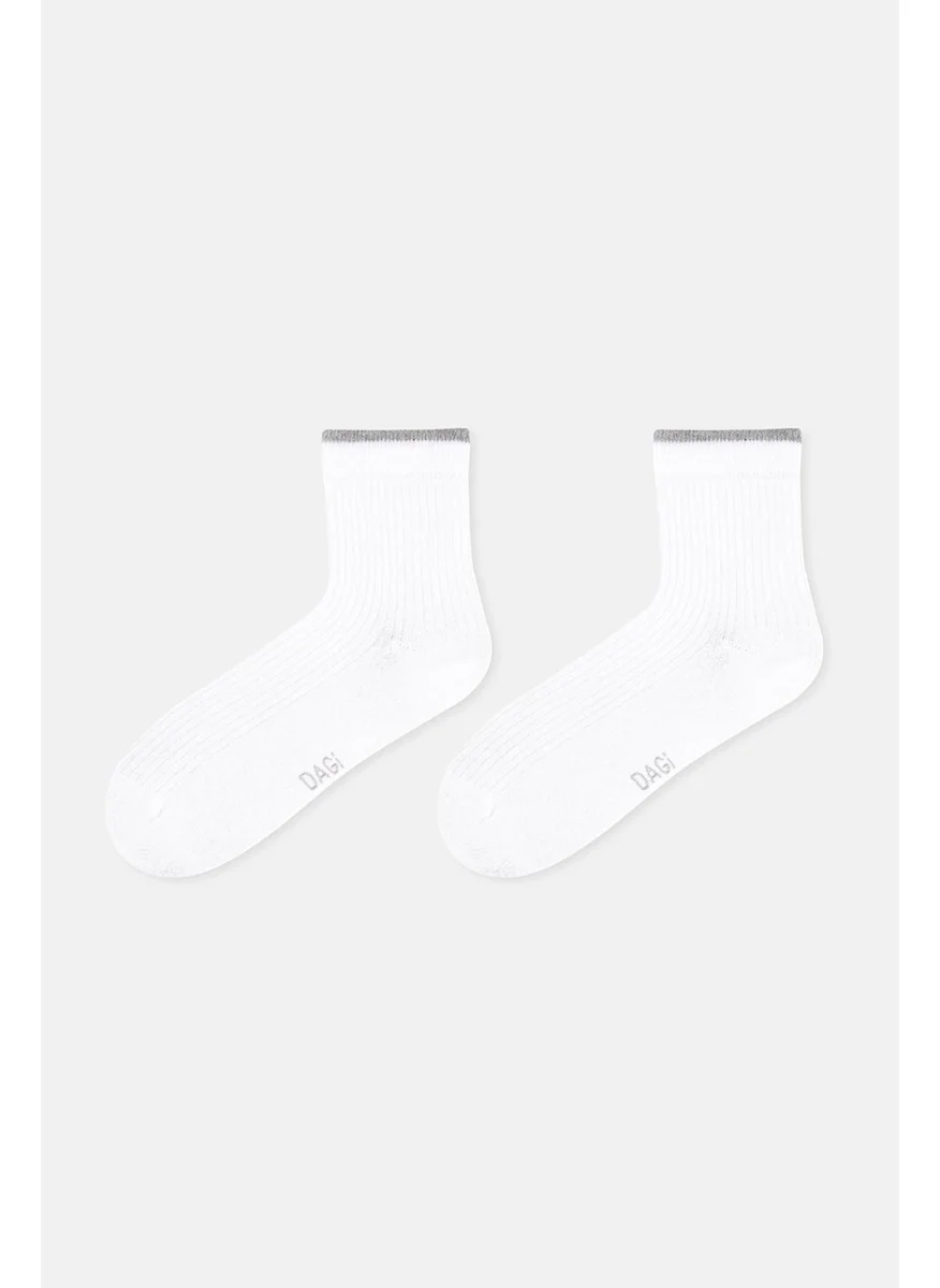داجي White Women Stripe Patterned Bamboo Socks