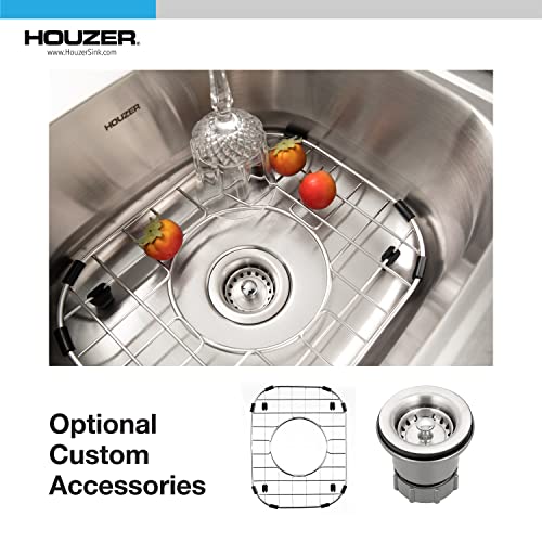 Houzer Hospitality Stainless Steel Bar & Prep Sink: 15 Inch Drop-In Topmount 2-Hole Sink for Bar & Kitchen, Durable & Versatile, Essential for Home & Apartment: 1515-6BS-1 - Image 2