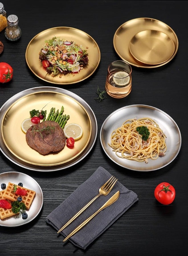 Morlife 304 Stainless Steel Dinner Plate，Stainless Steel Plates Set of 2 Metal Dinner Plates 30cm ,Shatterproof & Dishwasher Safe - Image 3