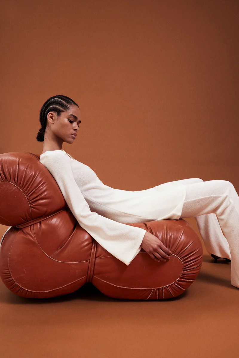 H&M Knitted flared-skirt dress