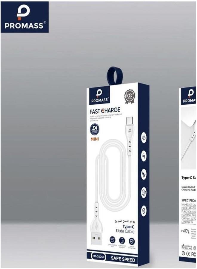 Promass Rebel Type C charging cable 1 meter long supports 3A fast charging - Image 1