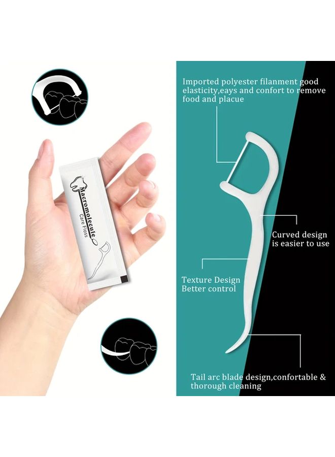 100 Pieces Portable Toothpicks Individually Wrapped Deep Cleanable PE Material for Travel and Daily Use - Image 3