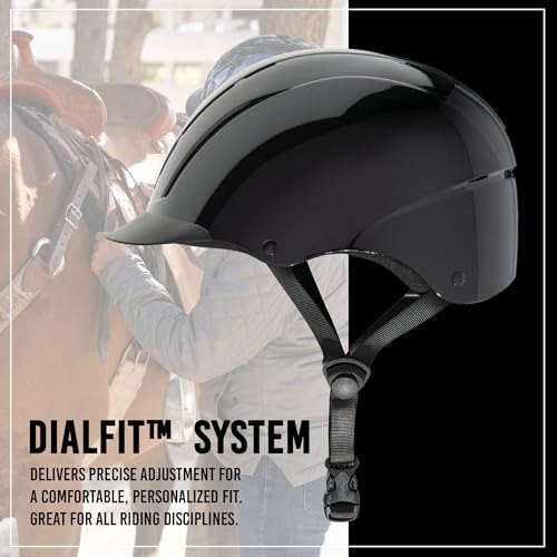 Troxel Spirit Full Coverage Horse Riding Helmet, Low-Profile Adjustable Design, Safety Horseback Riding Gear, Medium (7 - 7-3/8), Black - Image 4