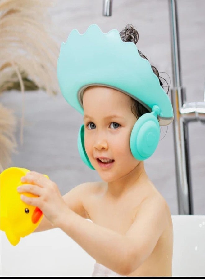 Gugzy Baby Shower Caps Bath cap Soft Adjustable Visor Hat Safe Shampoo Shower Bathing Protection Bath Cap for Toddler, Baby, Kids, Children (Green) - Image 1