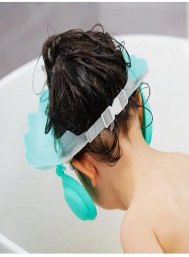 Gugzy Baby Shower Caps Bath cap Soft Adjustable Visor Hat Safe Shampoo Shower Bathing Protection Bath Cap for Toddler, Baby, Kids, Children (Green) - Image 4