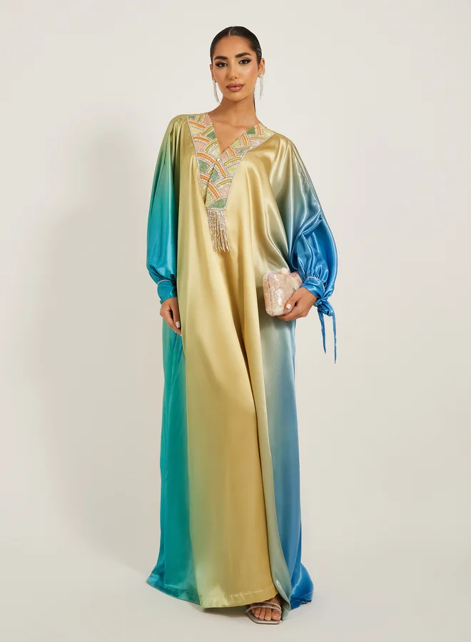 Maxim Creation Maxim Creation Embroidered Detail Ombre Jalabiya
