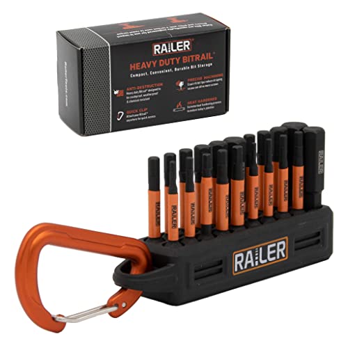 Railer Allen Wrench Hex Bit Set 2 Inch Impact Driver 20pc Hex Bit Set With Holder & Carabiner - Premium S2 Steel, Ideal For Furniture Screws - Image 1