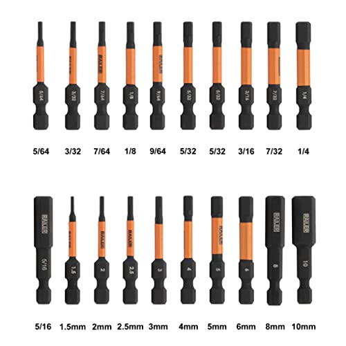 Railer Allen Wrench Hex Bit Set 2 Inch Impact Driver 20pc Hex Bit Set With Holder & Carabiner - Premium S2 Steel, Ideal For Furniture Screws - Image 2
