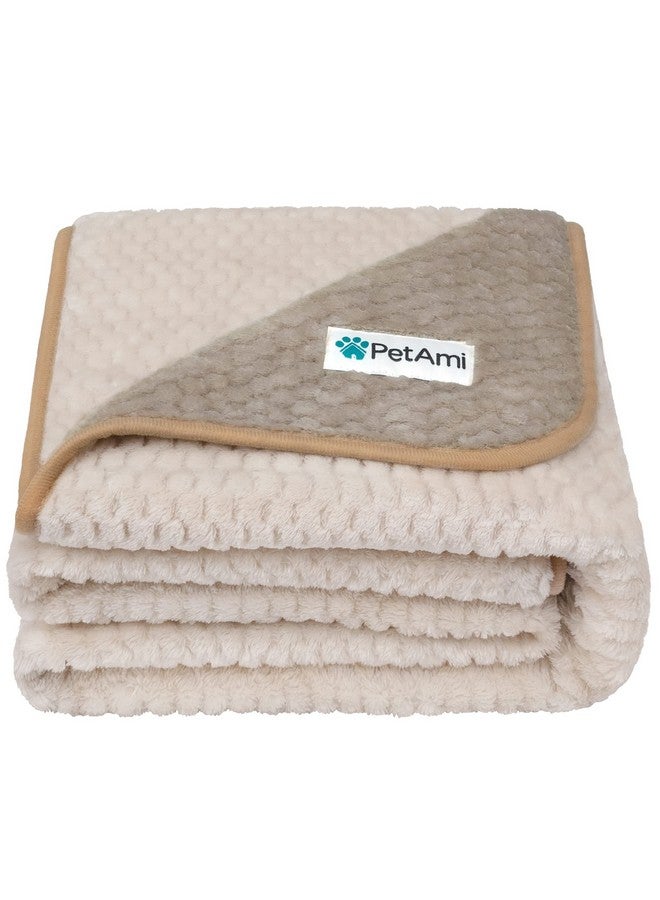 PetAmi Waterproof Dog Blanket, Leakproof Xl Pet Blanket For Large Dogs, Furniture Sofa Couch Cover Protector, Fleece Cat Throw Bed Crate Kennel, Reversible Washable Soft Plush, Twin 60X80 Taupe Beige - Image 1