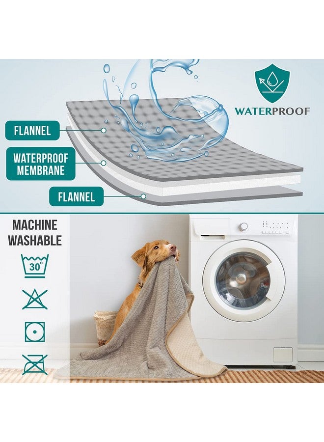 PetAmi Waterproof Dog Blanket, Leakproof Xl Pet Blanket For Large Dogs, Furniture Sofa Couch Cover Protector, Fleece Cat Throw Bed Crate Kennel, Reversible Washable Soft Plush, Twin 60X80 Taupe Beige - Image 4