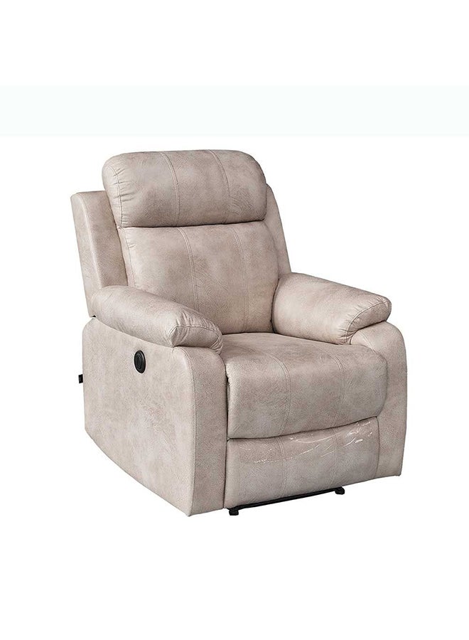 DANUBE HOME Cedar 1 Seater Power Motion Recliner Relaxing Chair Modern Design One Seat Sofas Comfortable Living Room Furniture L 82x93x104 cm Beige - Image 3