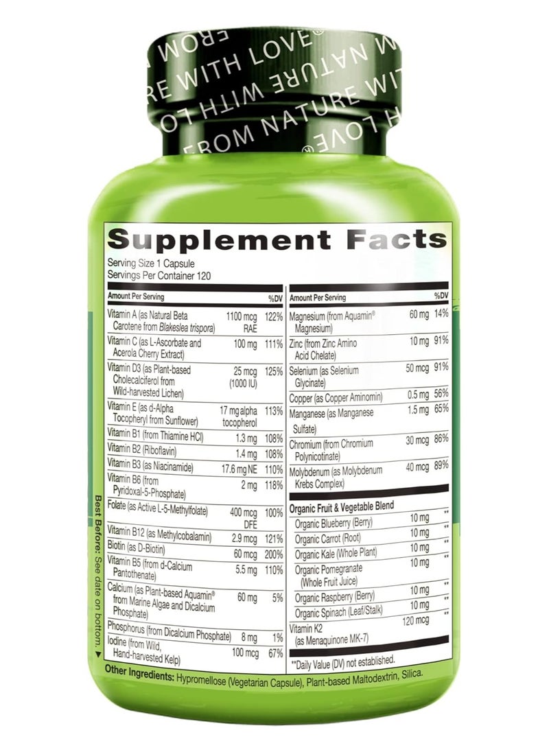 NATURELO - One Daily Multivitamin for Men 50+ Dietary Supplement Formulated to Support Energy, Heart & Brain Health - 120 Capsules - Image 1