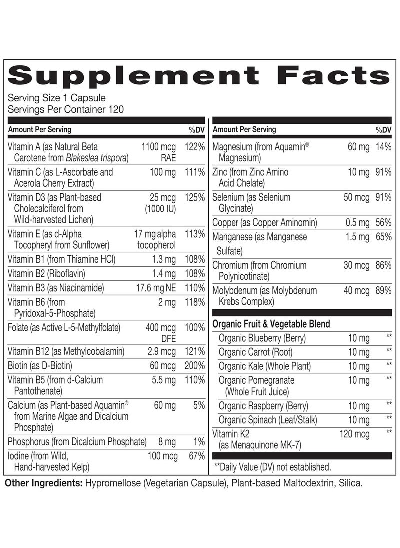 NATURELO - One Daily Multivitamin for Men 50+ Dietary Supplement Formulated to Support Energy, Heart & Brain Health - 120 Capsules - Image 1