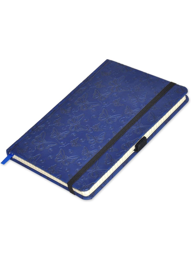 FIS FIS® Executive Notebook, Size 13x21CM, 96 Sheets 5MM Square With Elastic PU Window Blue Design 6 -FSNBEX5M1321BL6  - Image 1