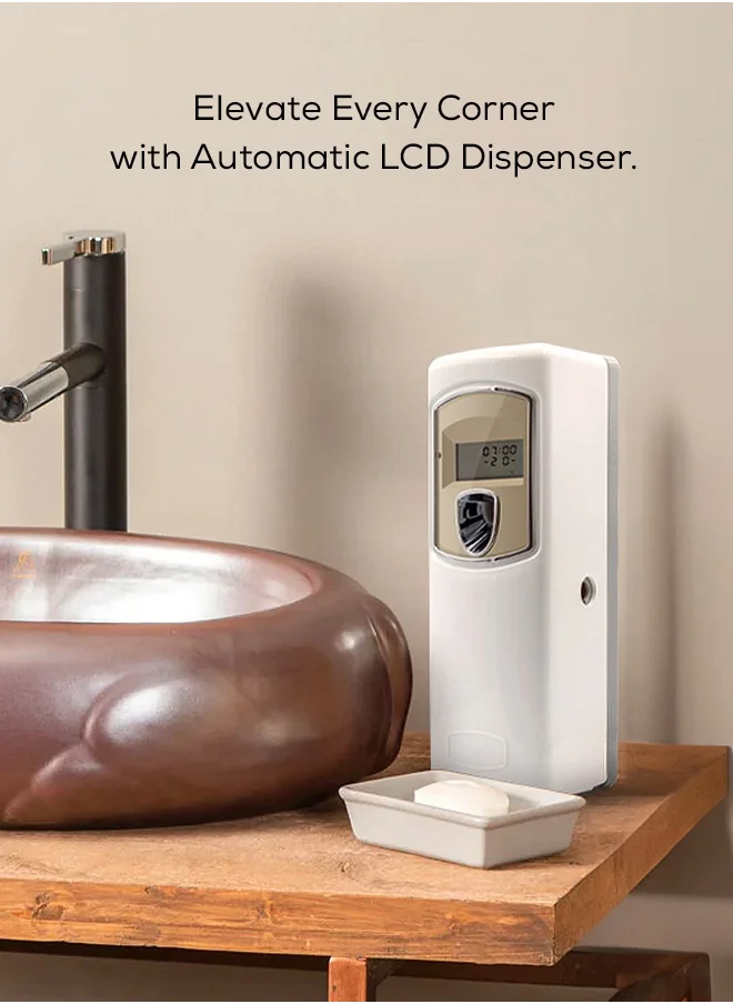 Dr Scent Dr Scent Breeze of Joy, Combo | Automatic Air Freshener Spray Dispenser LCD with 300 ml Aerosol Spray Refill | Long-Lasting Fragrance for Home & Office. (Flora)