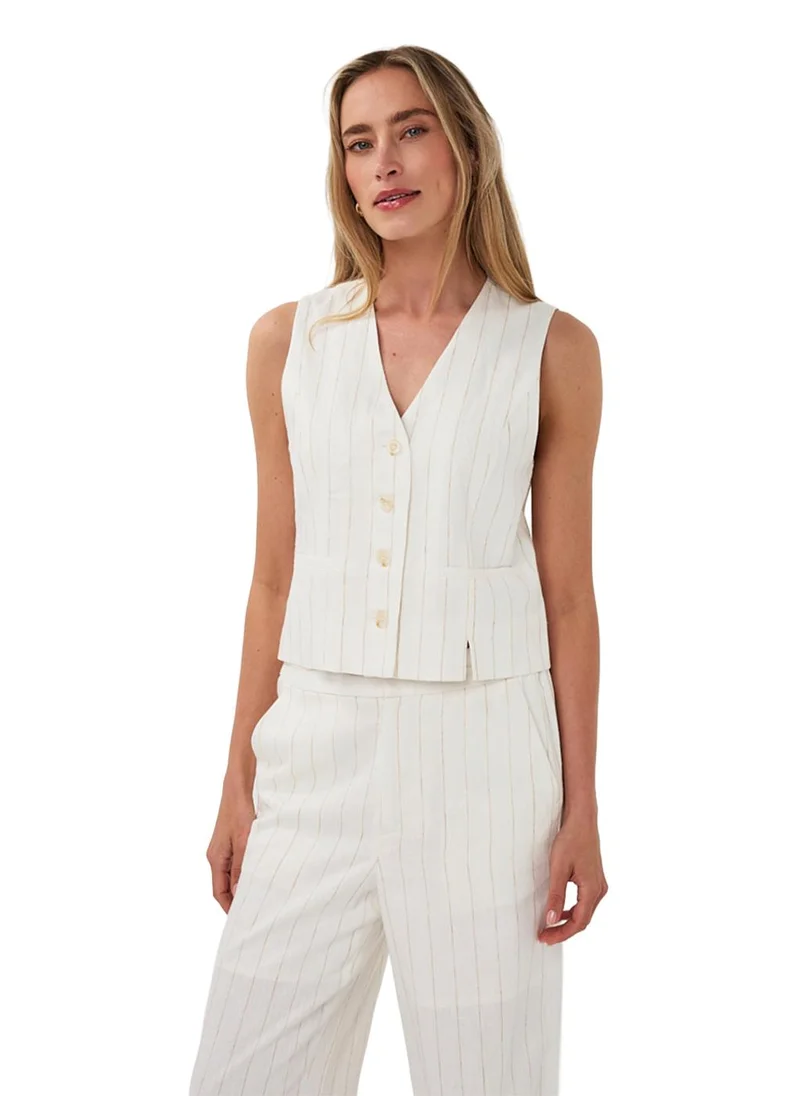Esqualo  Esqualo Gilet Top Short Linen Striped for Women | Best Price UAE