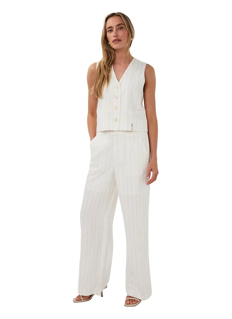 Esqualo  Esqualo Gilet Top Short Linen Striped for Women | Best Price UAE