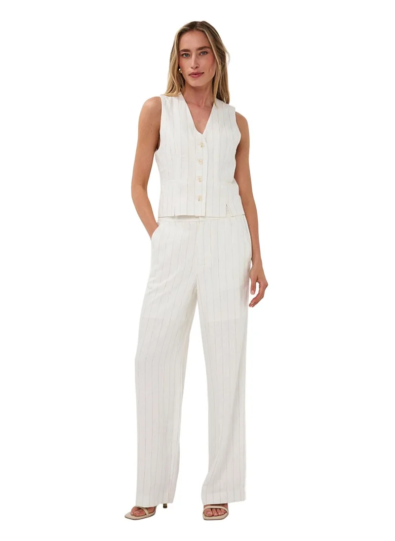 Esqualo  Esqualo Gilet Top Short Linen Striped for Women | Best Price UAE