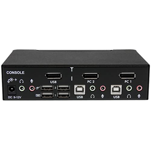 StarTech.com 2 Port DisplayPort KVM Switch - 2560x1600, TAA @60Hz - Dual Port DP USB, Keyboard, Video, Mouse Switch Box w/ Audio for Computers and Monitors (SV231DPUA) - Image 3