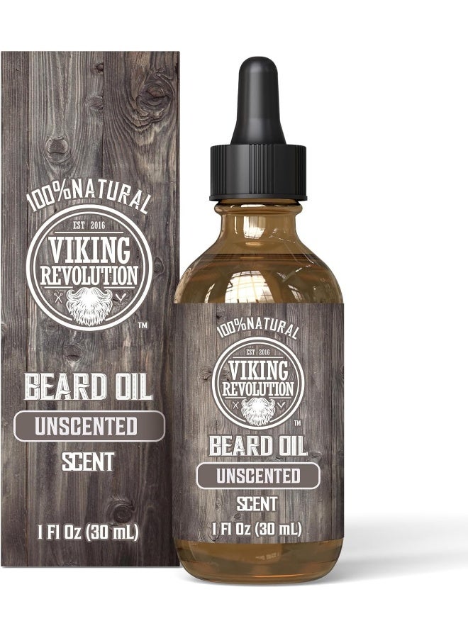 Viking Revolution Beard Oil All Natural Argan & Jojoba Oils Unscented 30Ml - Image 1