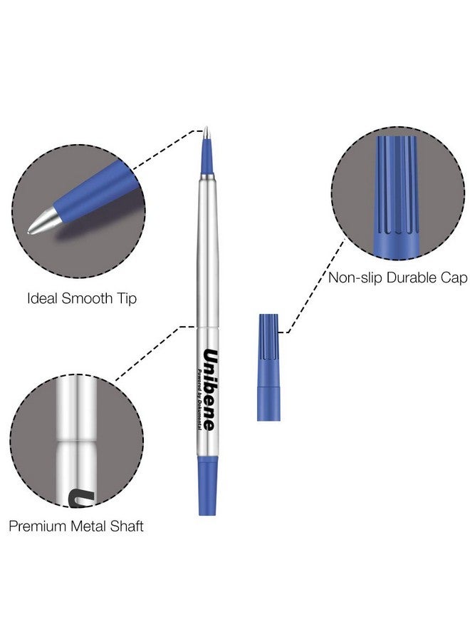 Unibene Parker Compatible Rollerball Refill 6 Pack, 0.7Mm Medium Point - Blue, Smooth Writing Replaceable German Gel Ink Pen Refills For Im Sonnet Urban Pens - Image 2