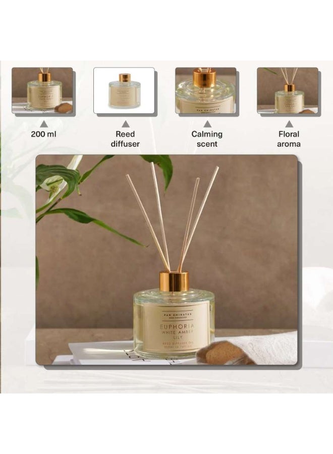 Pan Home Euphoria White Amber Lily Reed Diffuser 200ml - Clear - Image 4