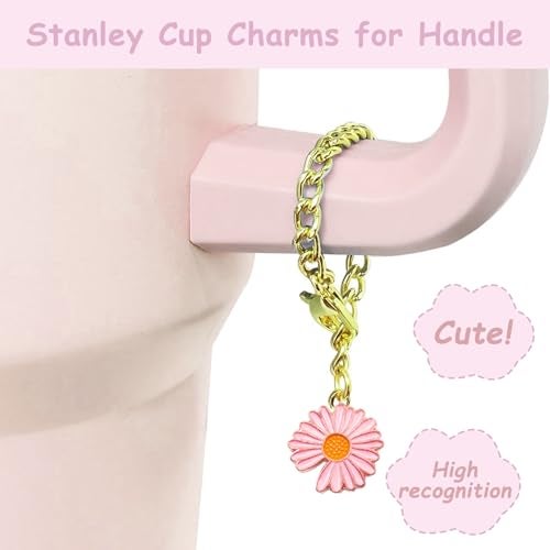 vikgle Stanley Cup Accessories Set,Including 2 Pcs 0.4in Straw Cover, 1 Silicone Spill-Proof Stopper Set of 3, 1 Cute Flower Handle Charm, 1 Silicone Boot Fits Stanley 40&30 Oz Tumbler (Lavender Pink) - Image 3