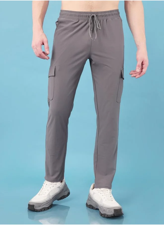 تكنوسبورت Technosport Solid Cargo Pants with Drawstring