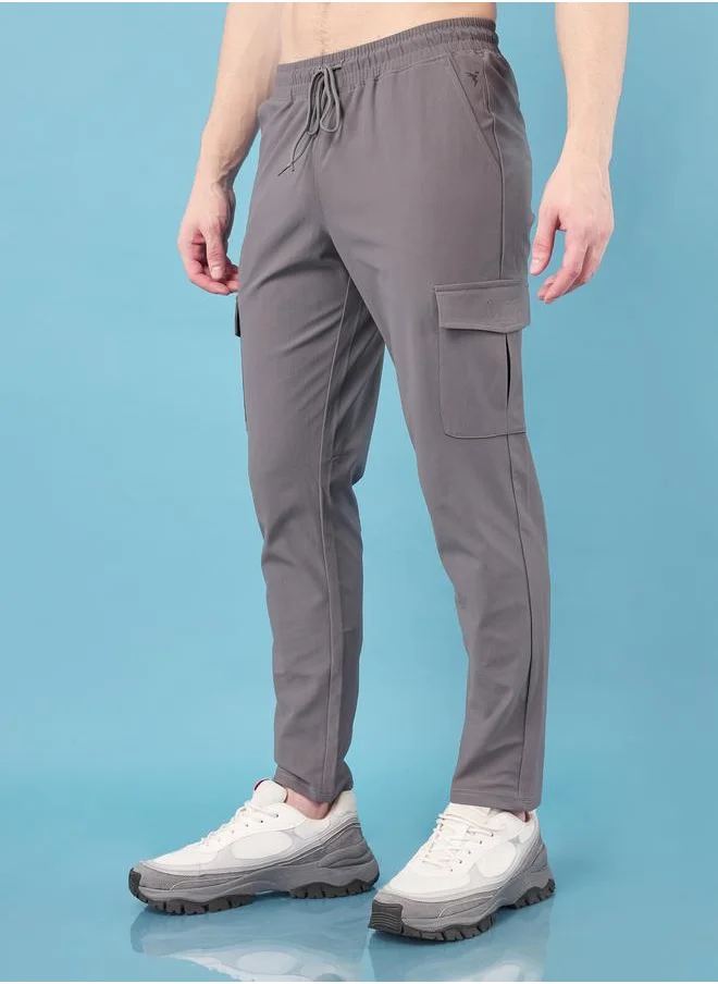 تكنوسبورت Technosport Solid Cargo Pants with Drawstring