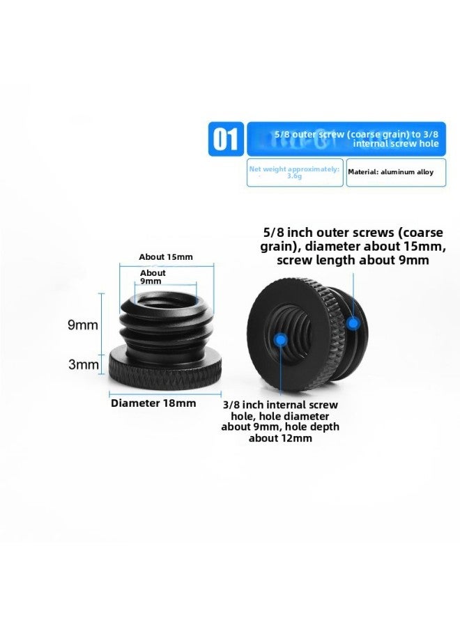 Generic Conversion Screw Through Hole Diameter Reduction Quarter 3/8 Metal Nut 5/8 Male And Female Interchange Tripod Photography Accessories-Body Color:No. 1: 5/8 Outer Screw (coarse Grain) To 3/8 Internal Screw Hole  - Image 1