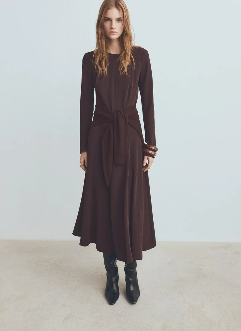 MANGO A-line dress with godets