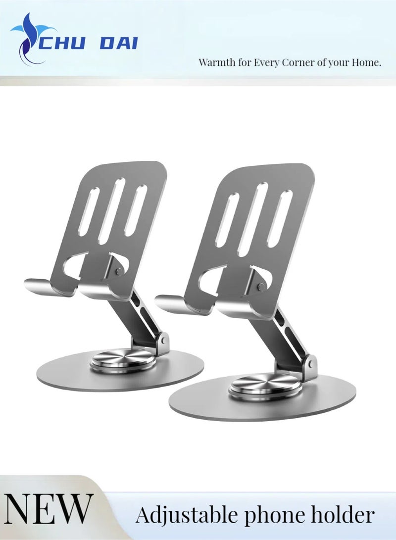 CHU DAI Metal Phone Stand, Adjustable 360° Rotation Non-Slip Metal Phone Stand Compatible with Smartphones Apple iPhone 16 15 14 13 12 Pro Max Plus Samsung Tables iPad - Image 1