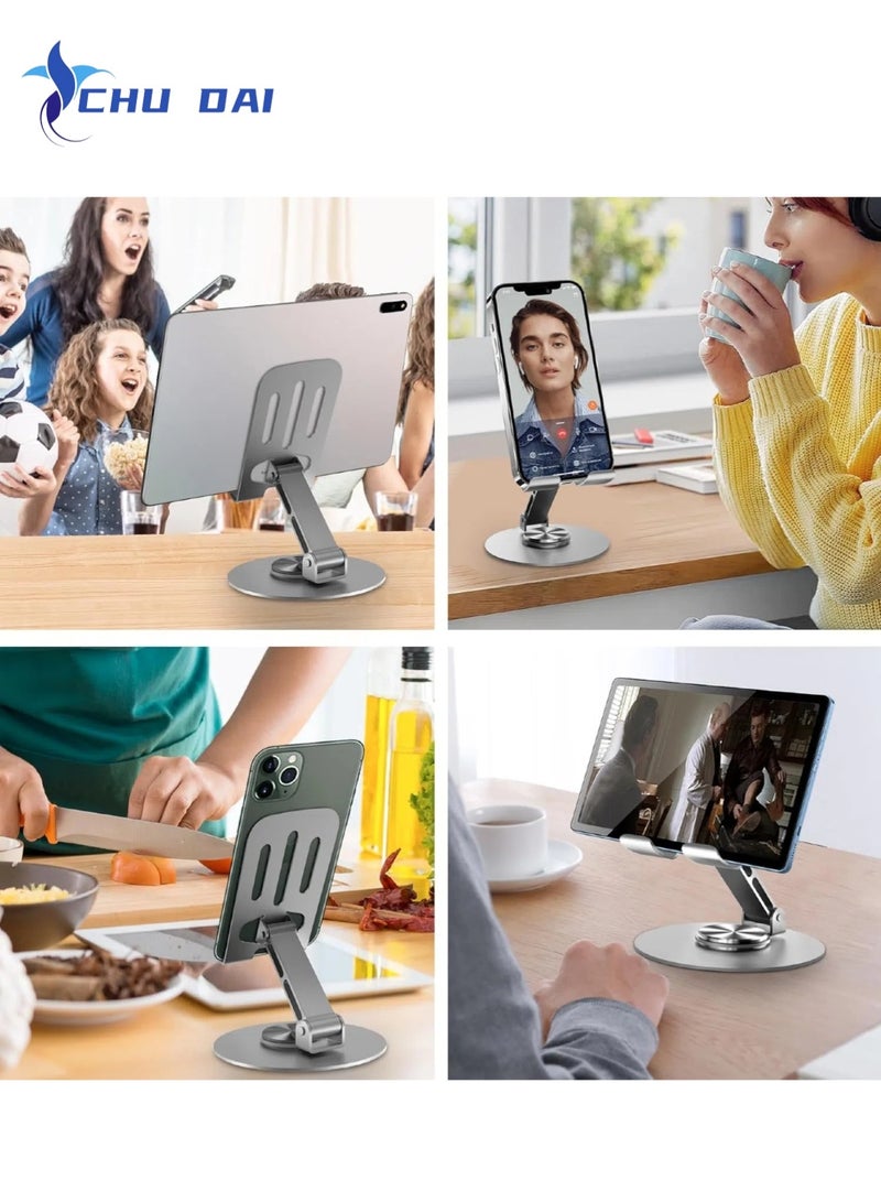 CHU DAI Metal Phone Stand, Adjustable 360° Rotation Non-Slip Metal Phone Stand Compatible with Smartphones Apple iPhone 16 15 14 13 12 Pro Max Plus Samsung Tables iPad - Image 4